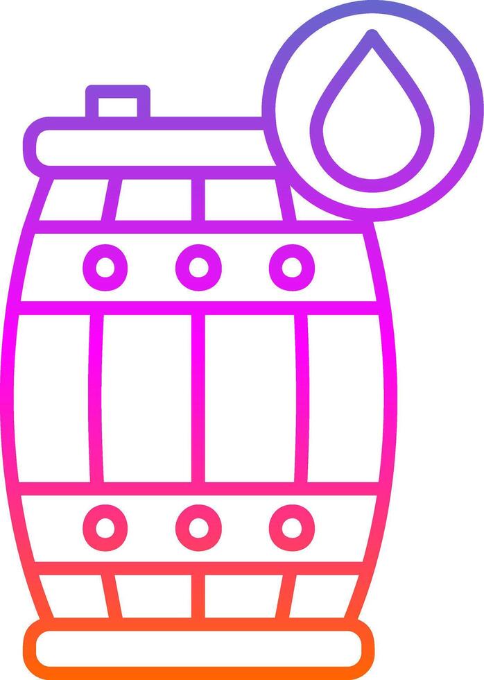 Oil barrel Line Gradient Icon vector
