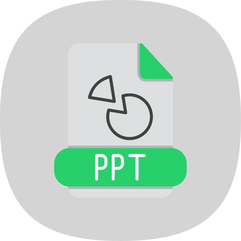 Ppt Flat Curve Icon vector