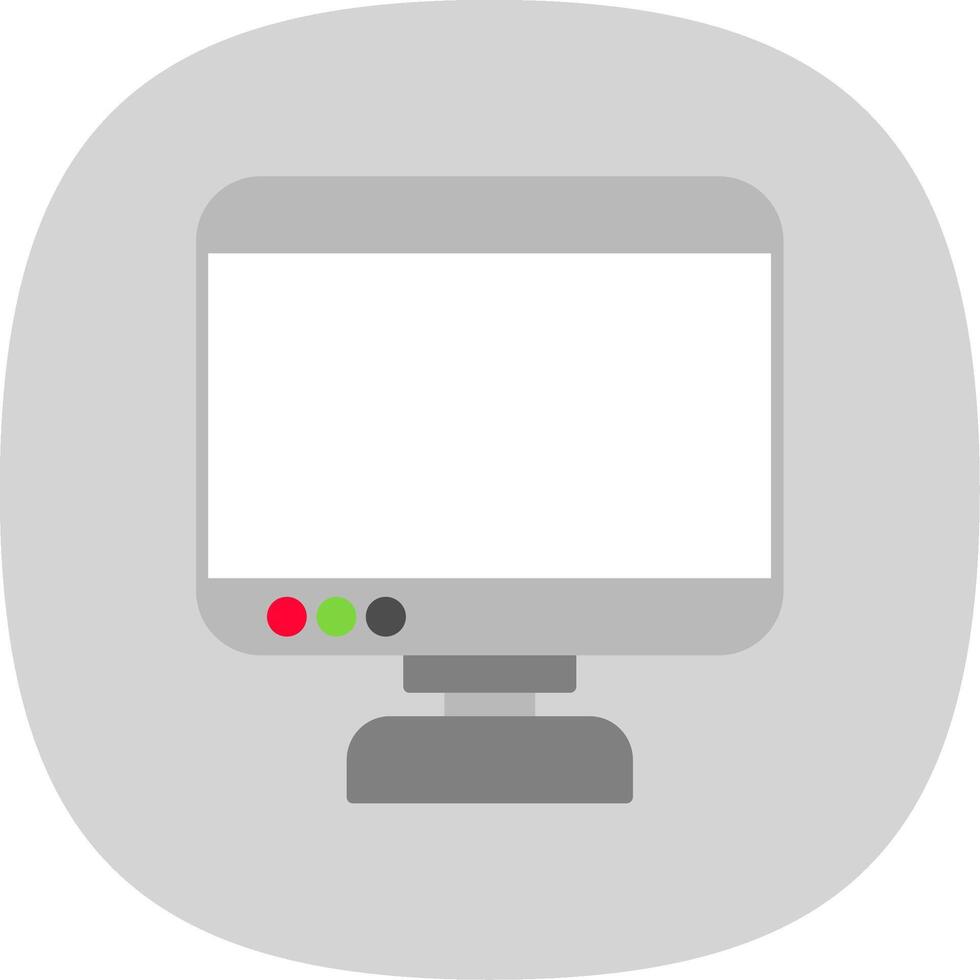 Monitor Flat Curve Icon vector