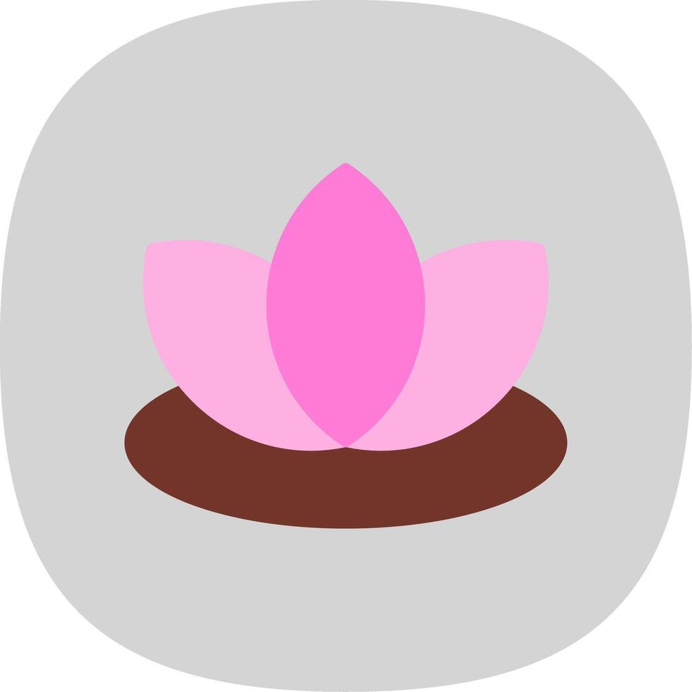 Lotus Flat Curve Icon vector