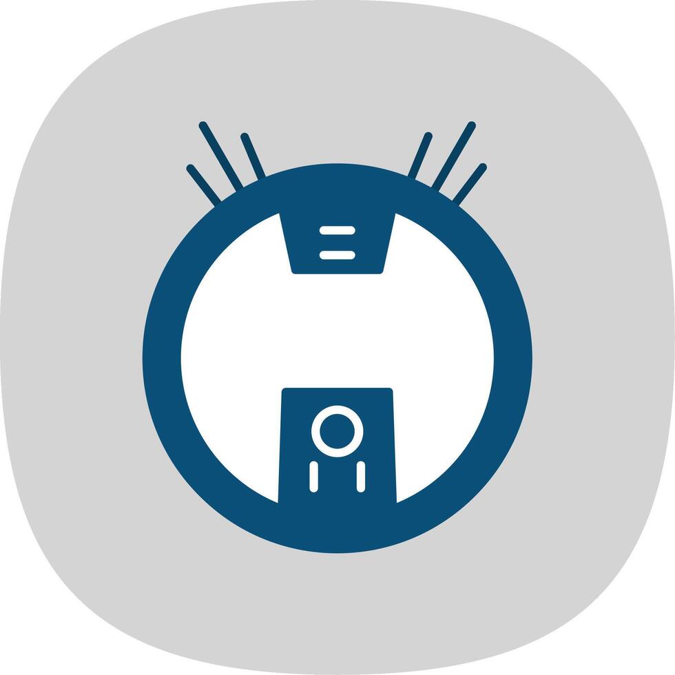 Robot Vacuum Flat Curve Icon vector