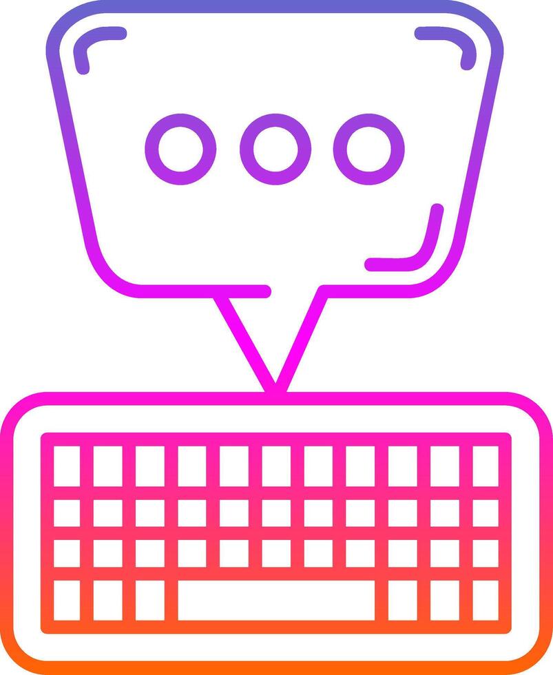 icono de degradado de línea de teclado vector