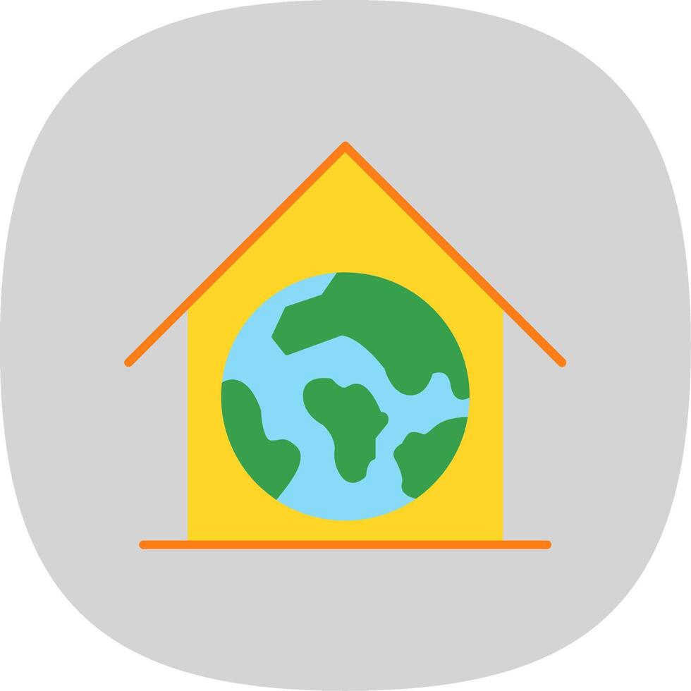 Greenhouse Flat Curve Icon vector