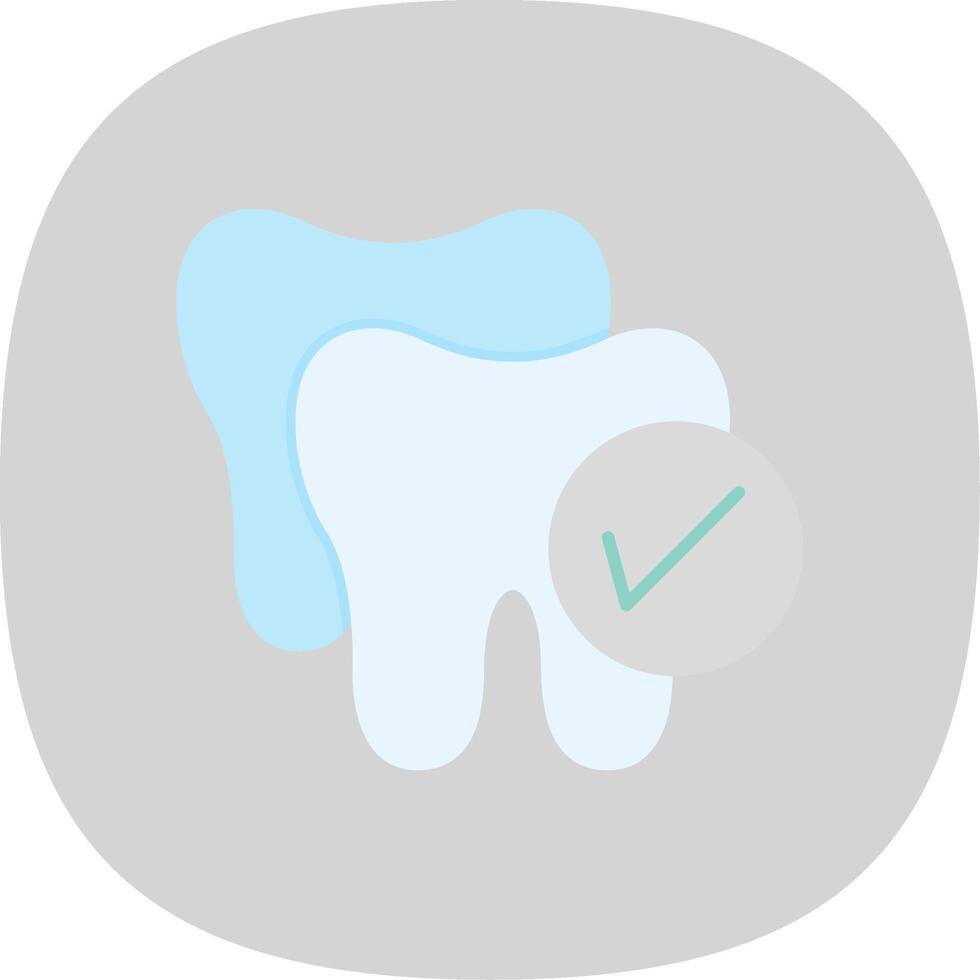 Dental Checkup Flat Curve Icon vector