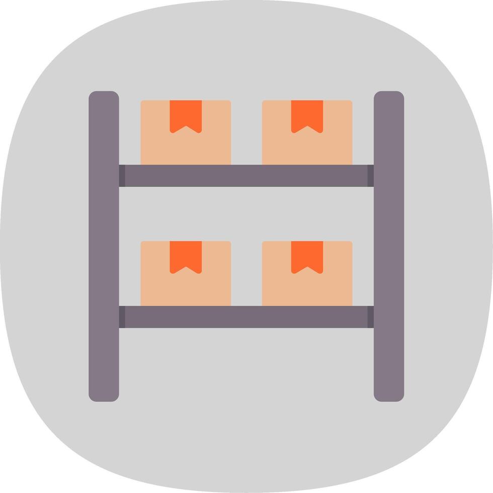 Boxes Flat Curve Icon vector