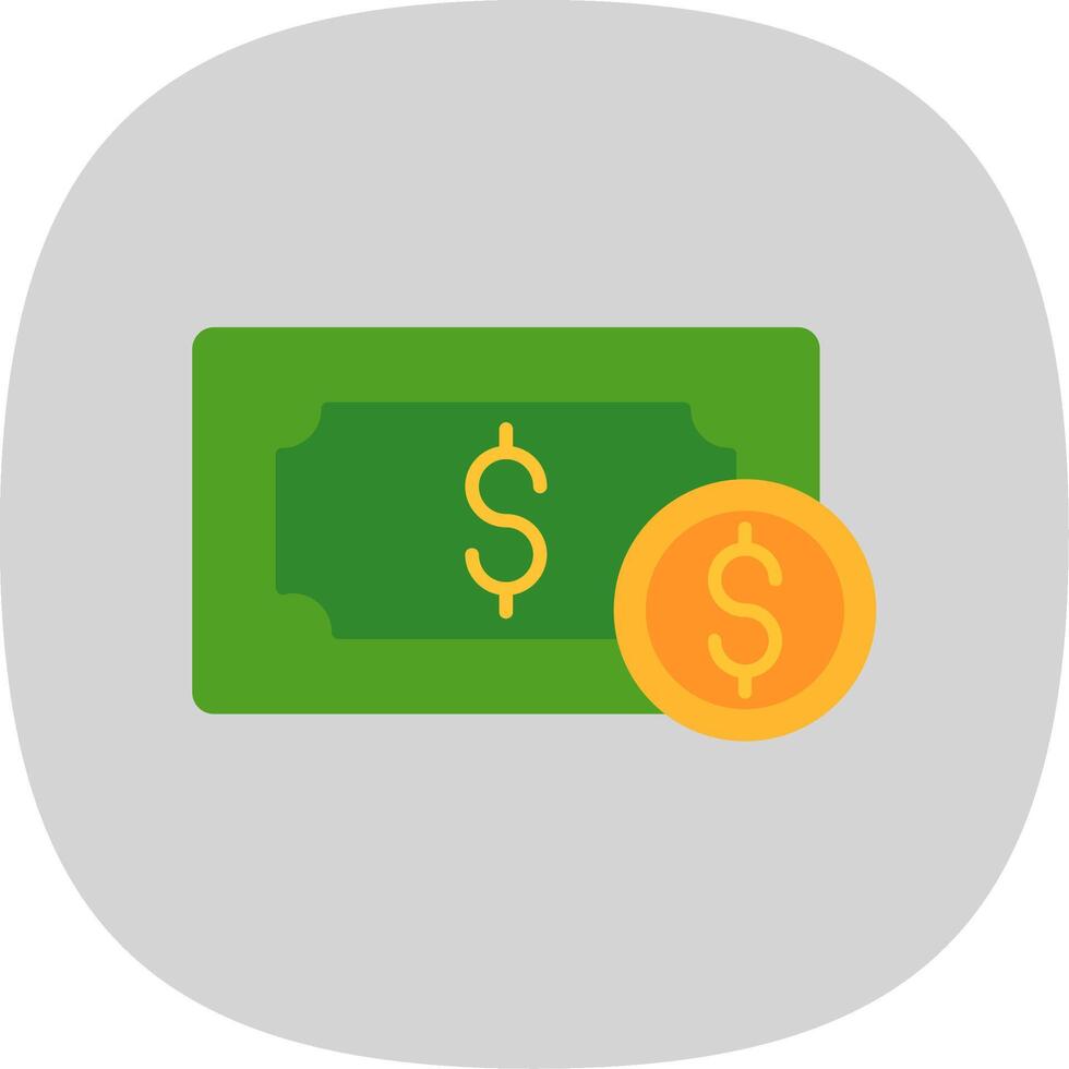 dinero plano curva icono vector