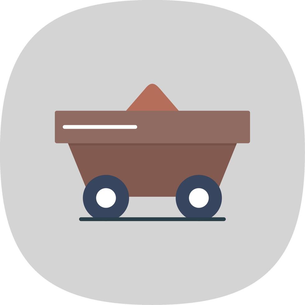 Trolley Flat Curve Icon vector