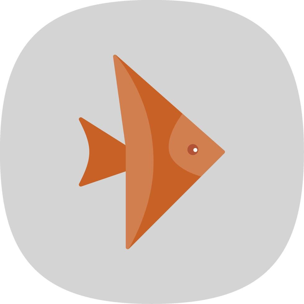 pescado plano curva icono vector