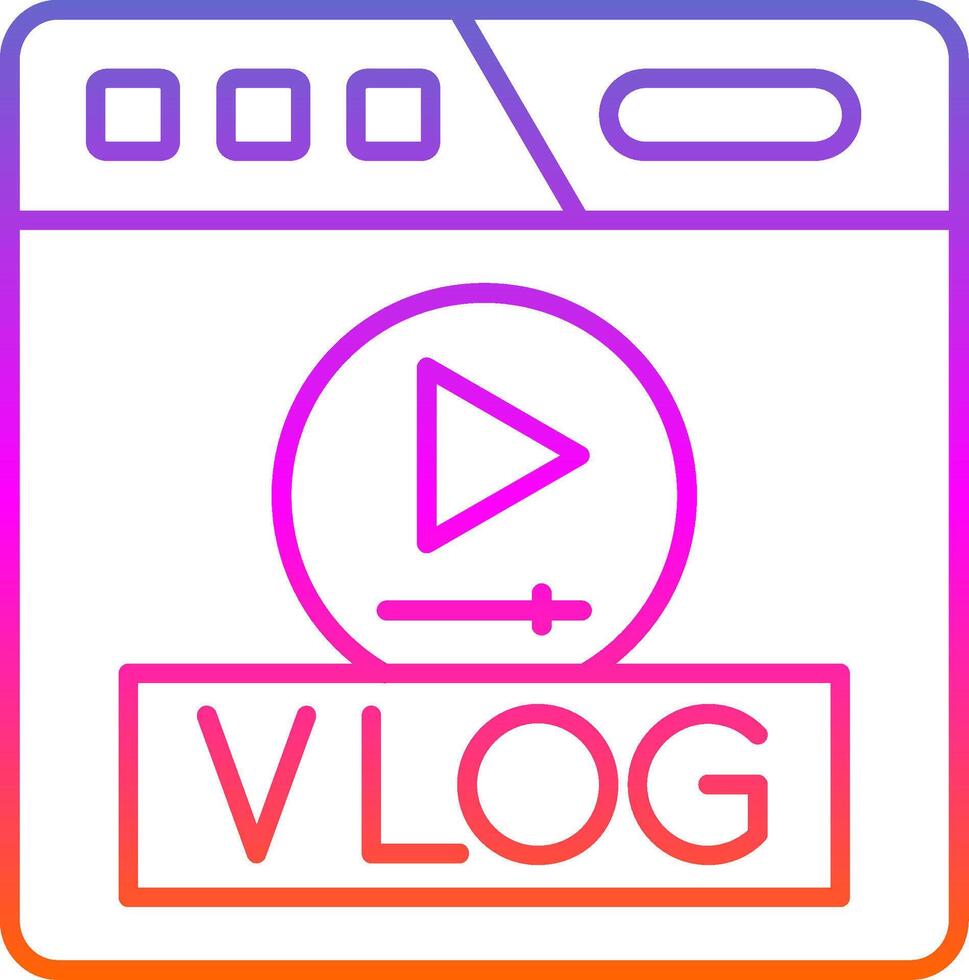 Vlog Line Gradient Icon vector