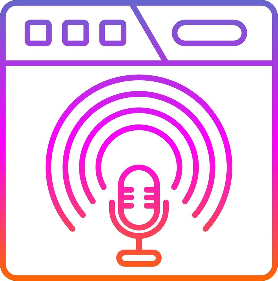 icono de gradiente de línea de podcast vector