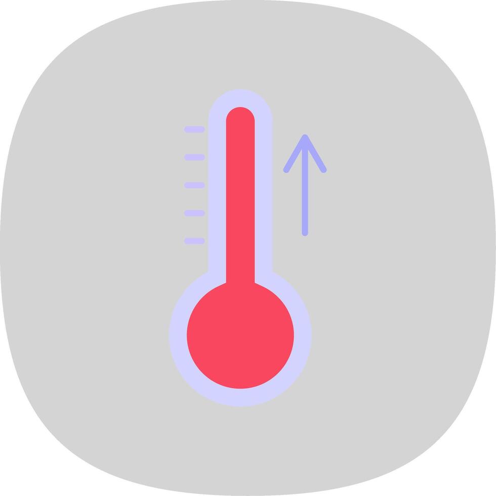 Rising Temperature Flat Curve Icon vector