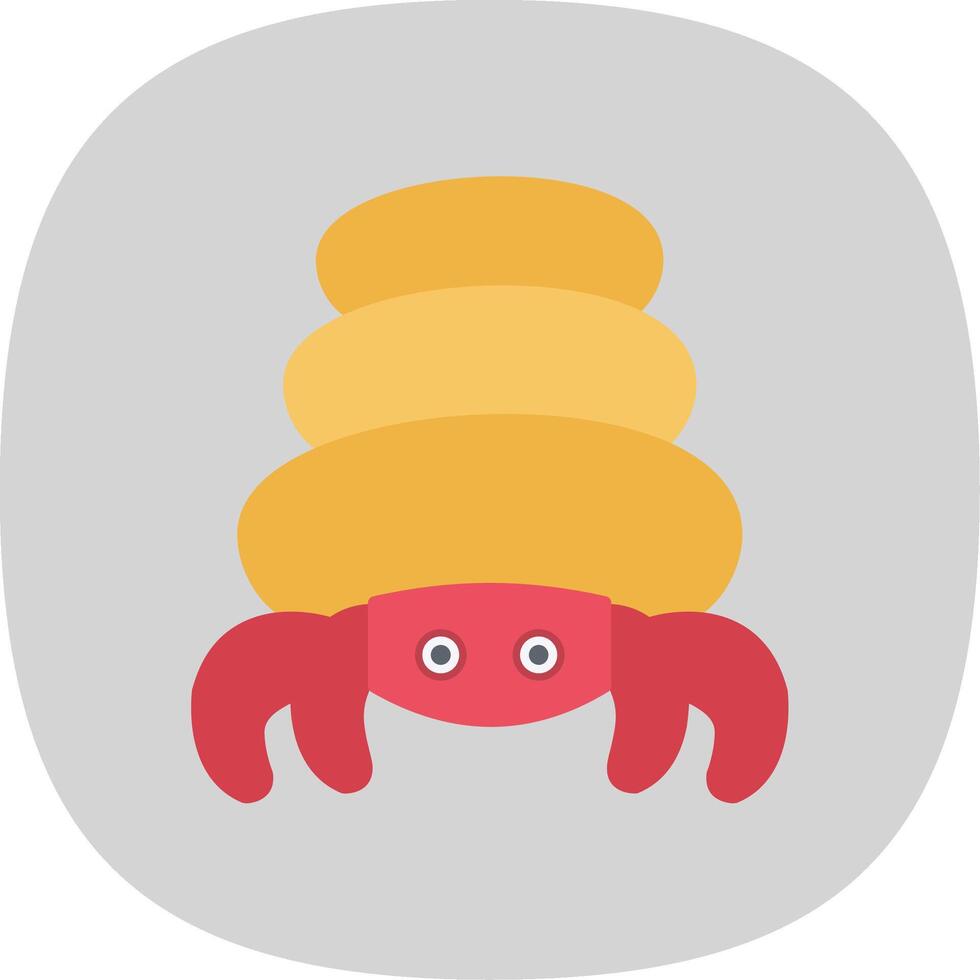 Hermit Crab Flat Curve Icon vector