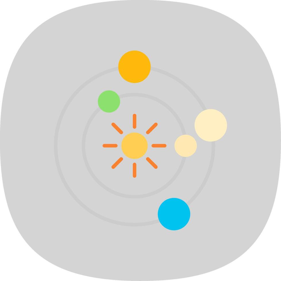 Solar System Flat Curve Icon vector