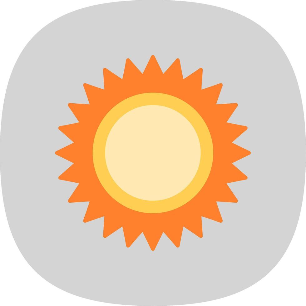 Sun Flat Curve Icon vector