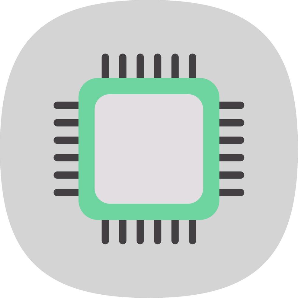 CPU Flat Curve Icon vector