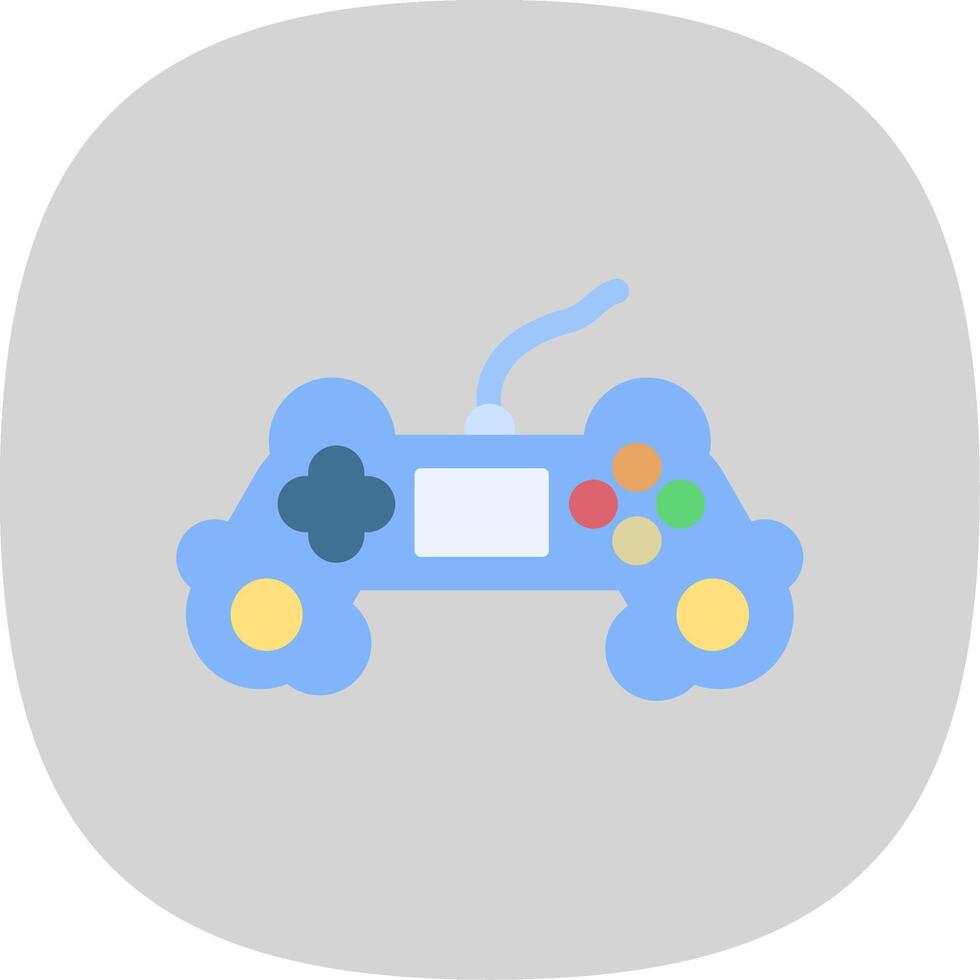 juego controlador plano curva icono vector