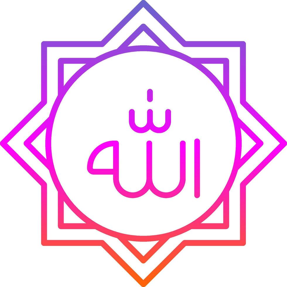 Allah Line Gradient Icon vector
