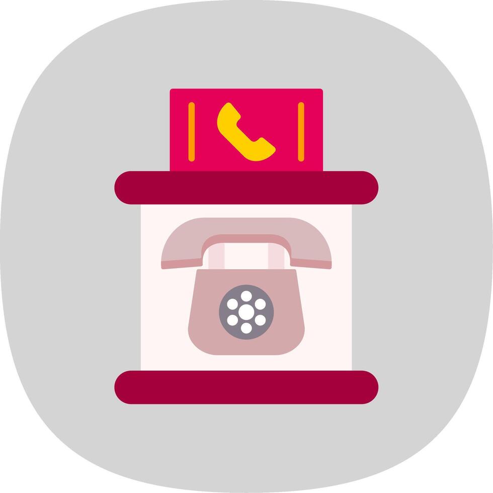 Telephone Booth Flat Curve Icon vector