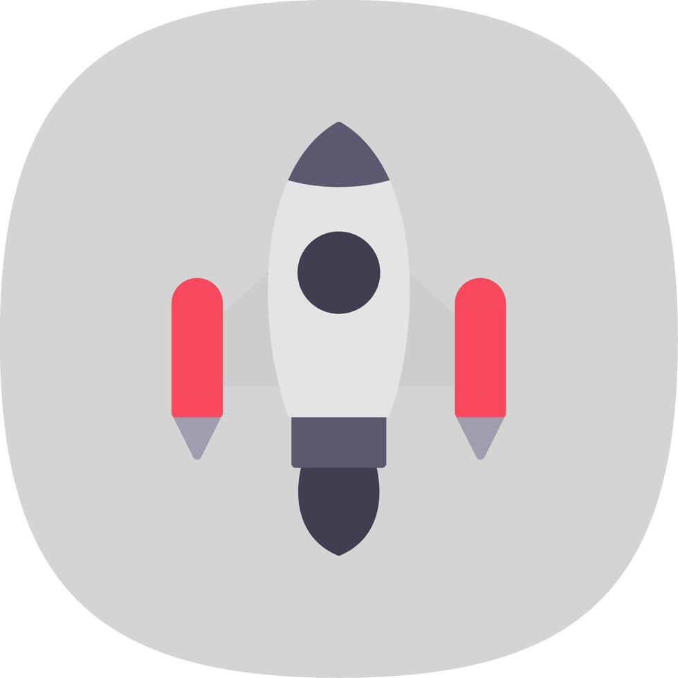 Space Ship Launch Flat Curve Icon vector