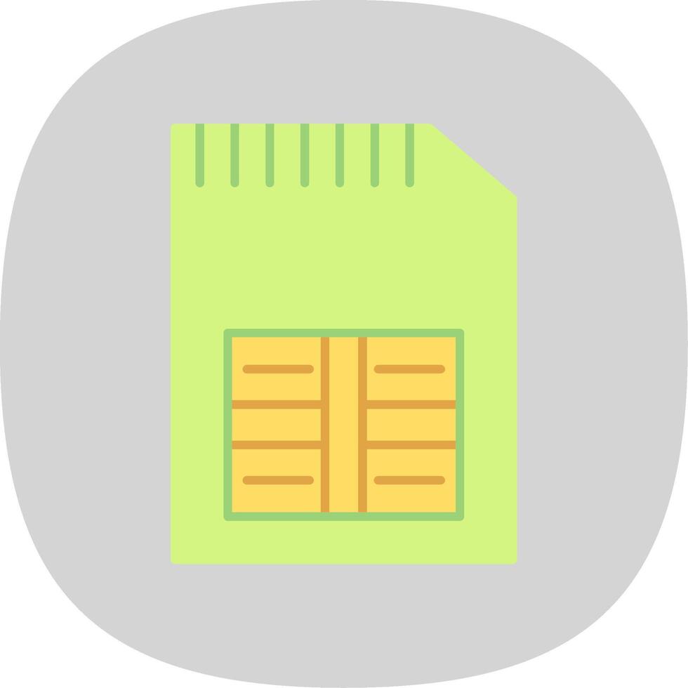 Phone Sim Card Flat Curve Icon vector