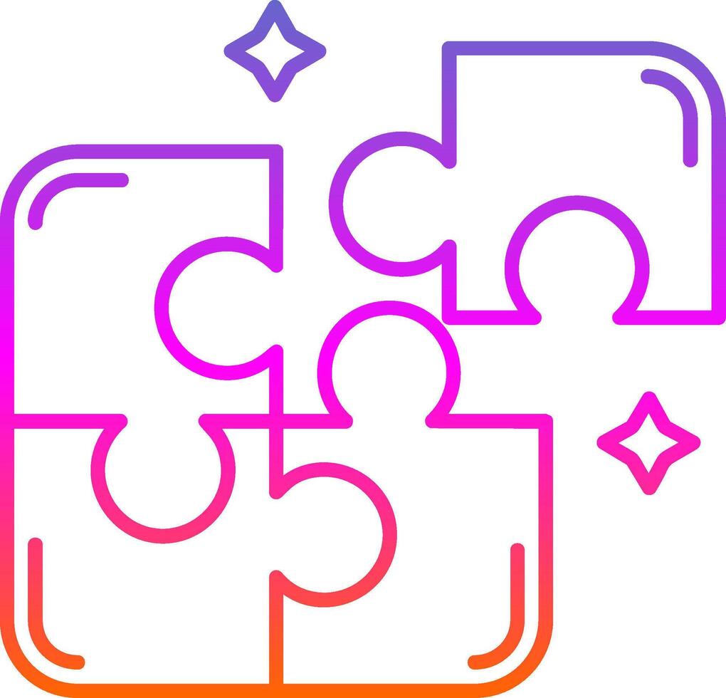 Puzzle Line Gradient Icon vector