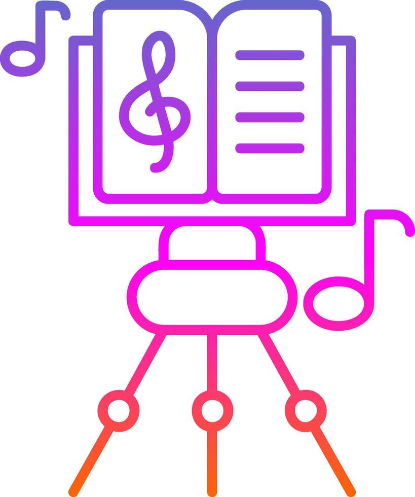 Music score Line Gradient Icon vector