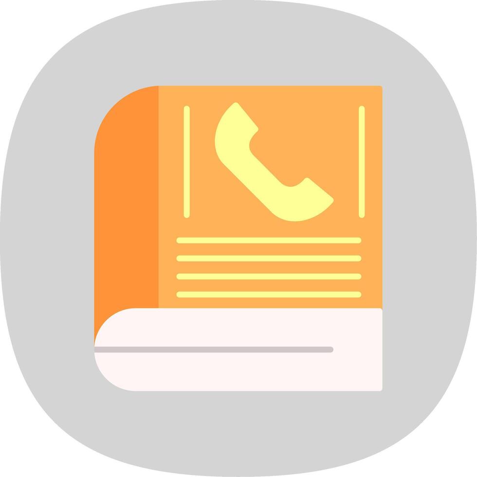 Contact Book Flat Curve Icon vector