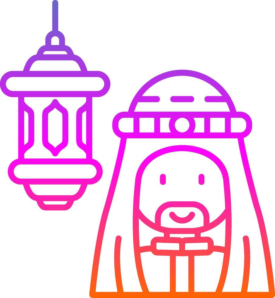 Arabic Line Gradient Icon vector