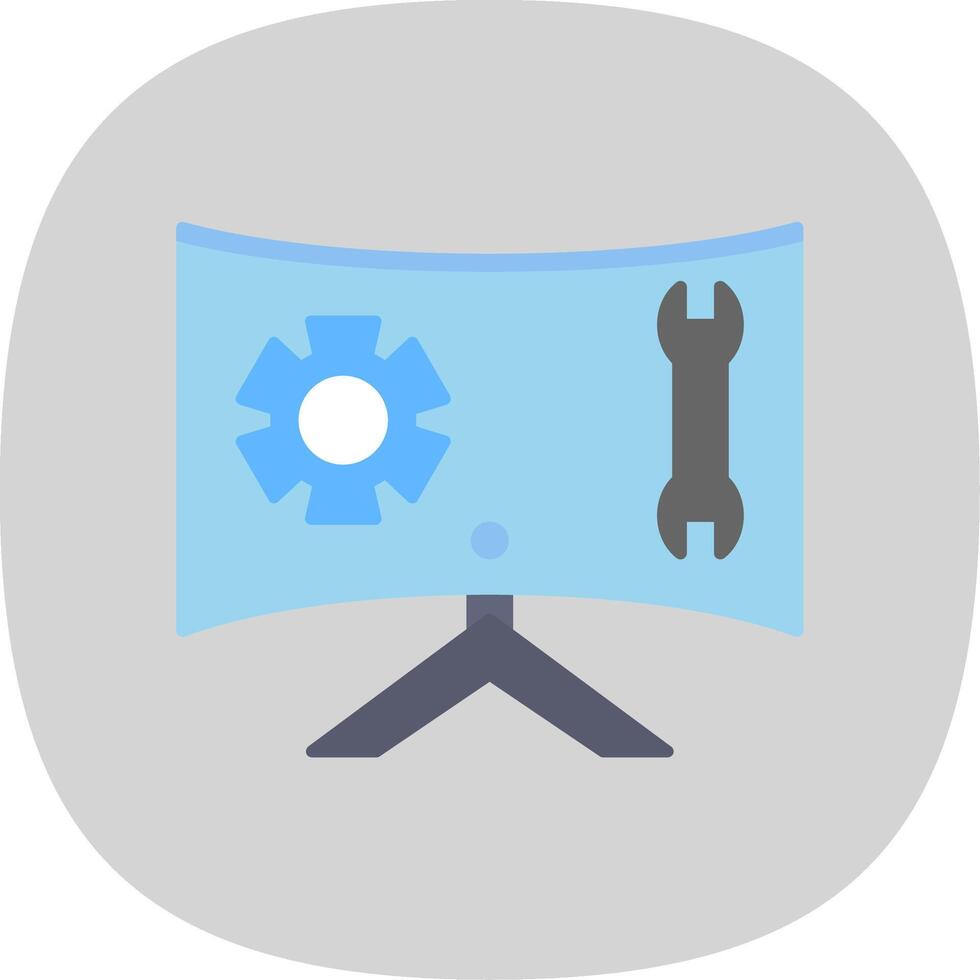 Technical Support Flat Curve Icon vector