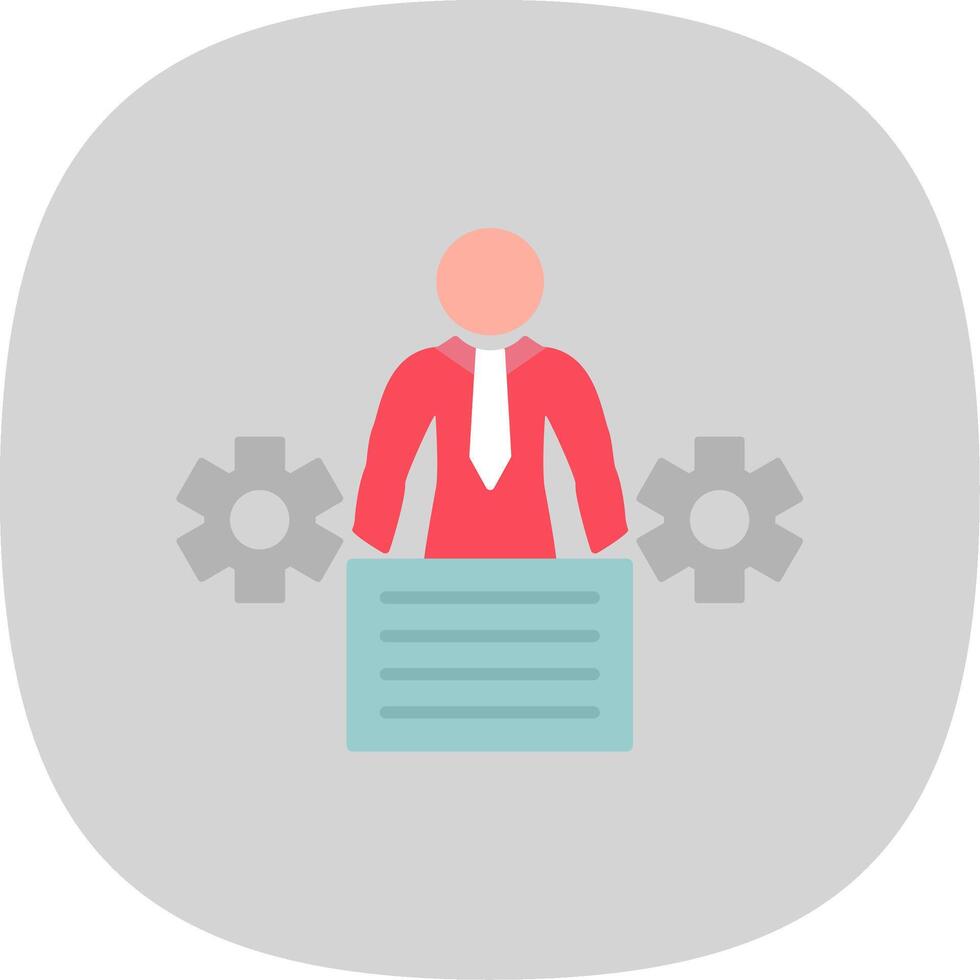 Business People Flat Curve Icon vector