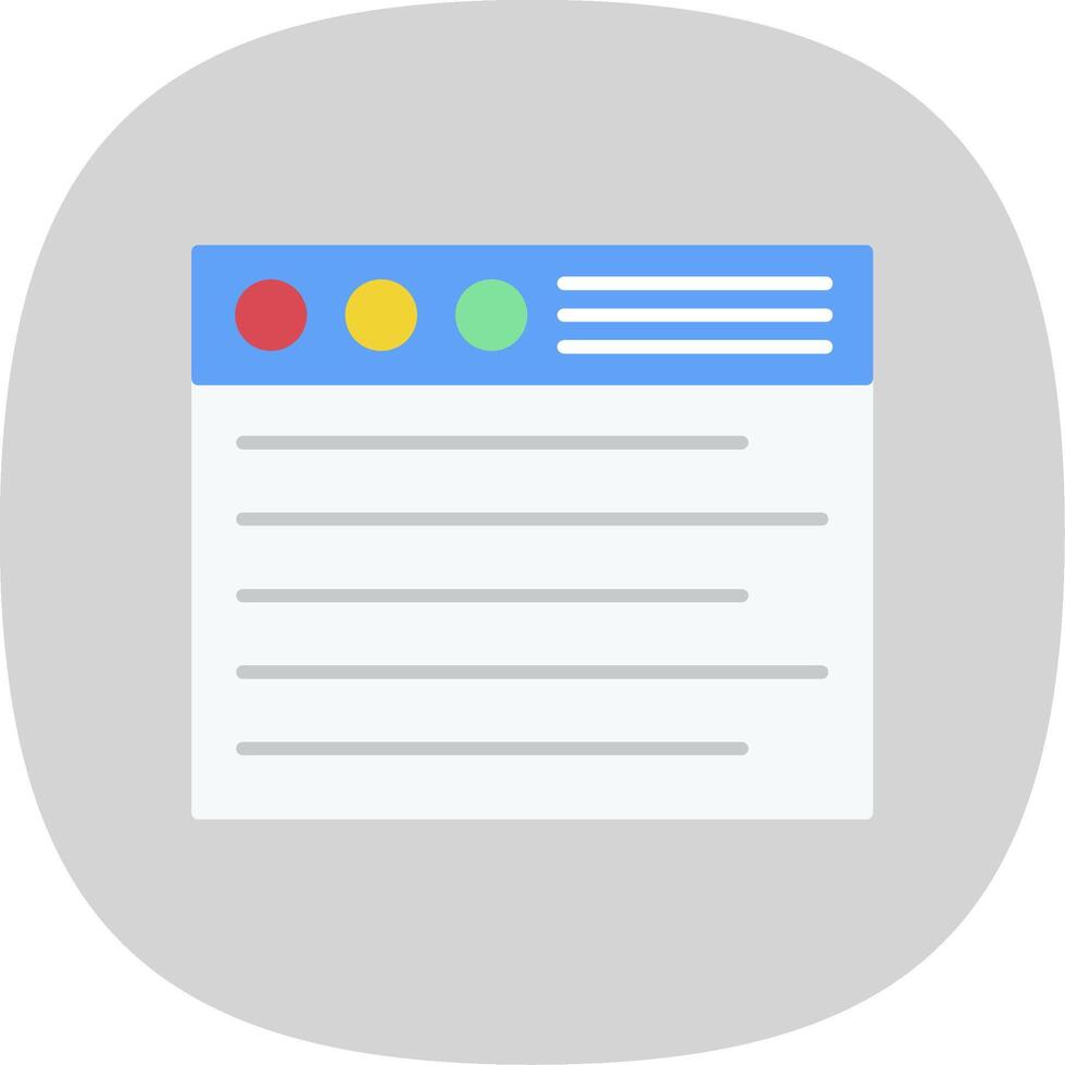 Browser Flat Curve Icon vector
