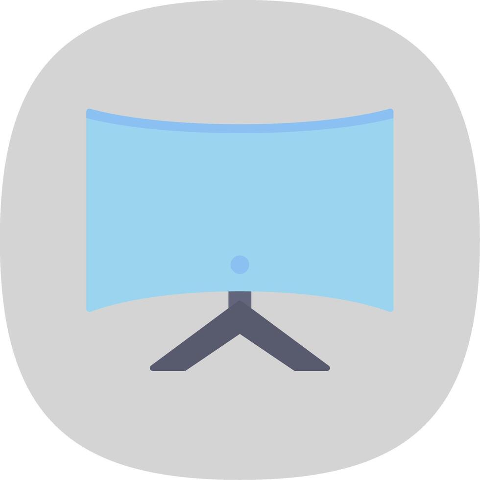 Computer Flat Curve Icon vector