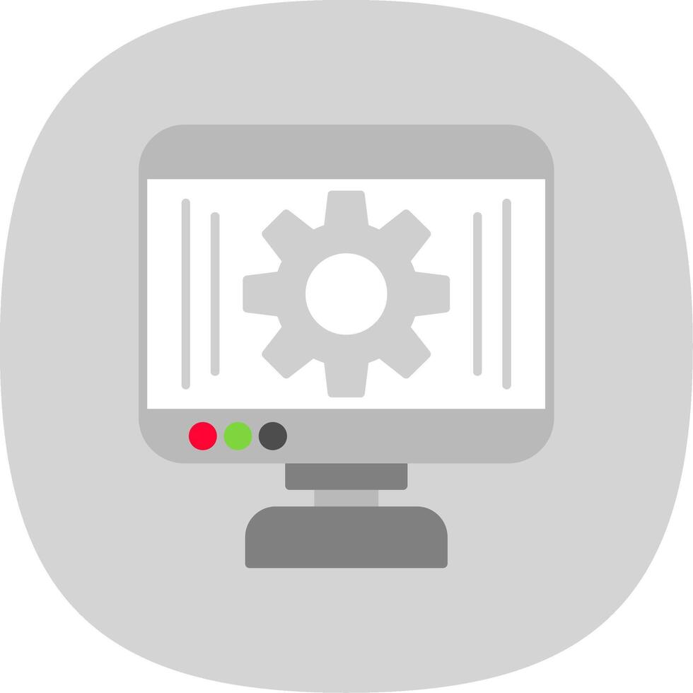 Monitor Flat Curve Icon vector