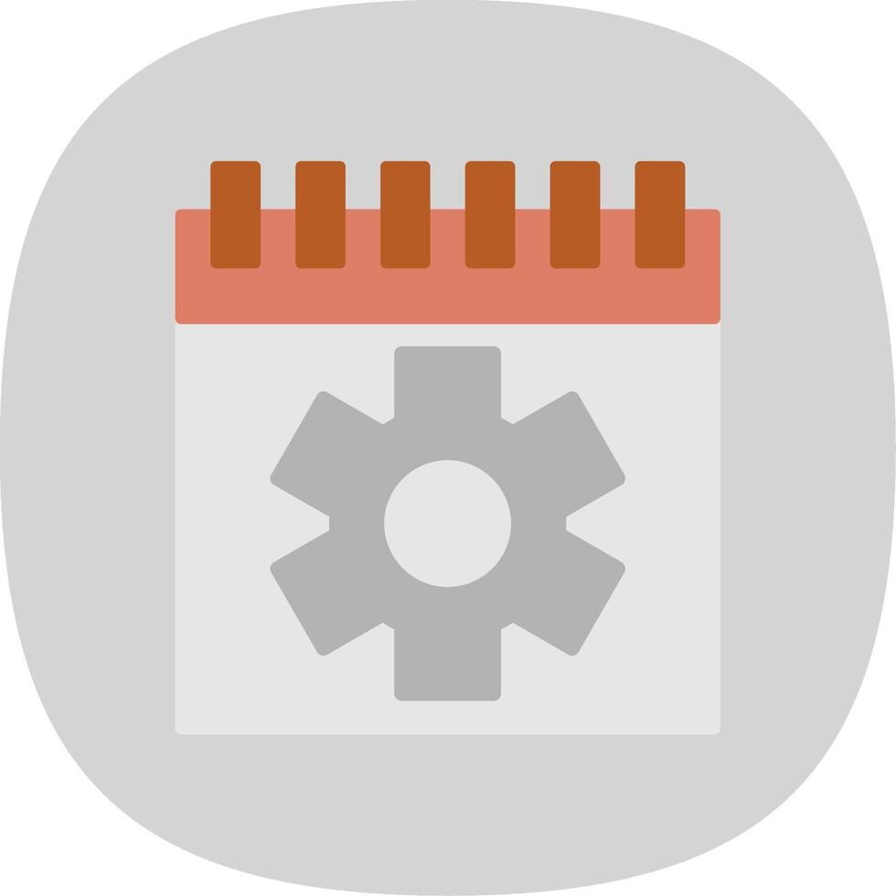 Calendar Flat Curve Icon vector