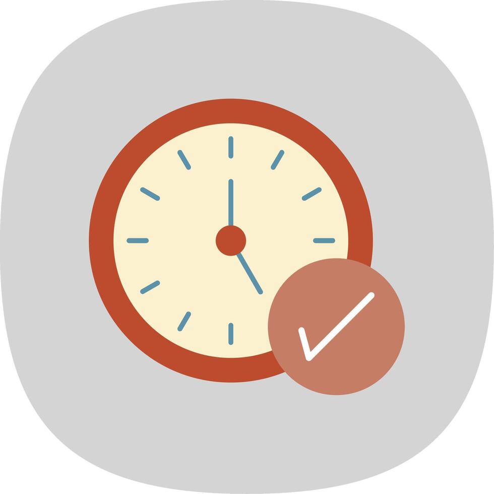 Time Management Flat Curve Icon vector