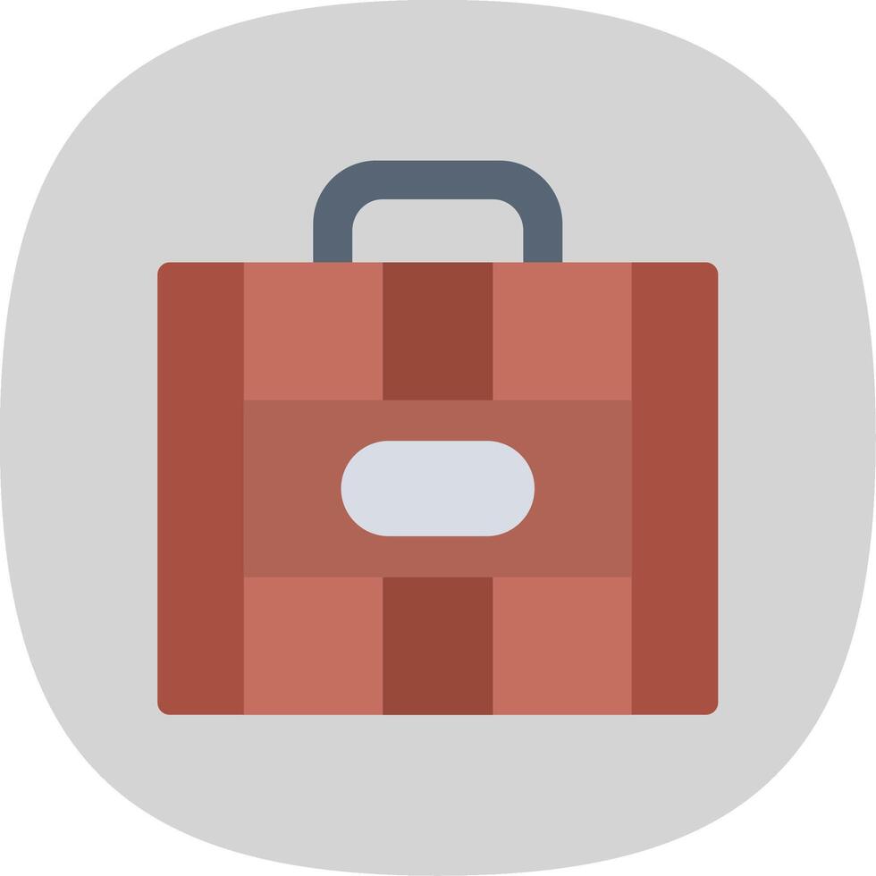 Suitcase Flat Curve Icon vector