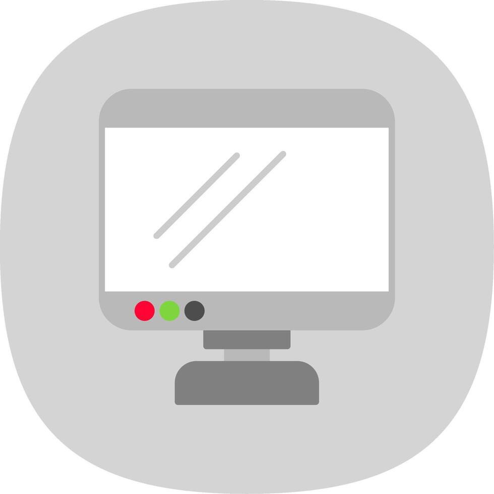 Monitor Flat Curve Icon vector