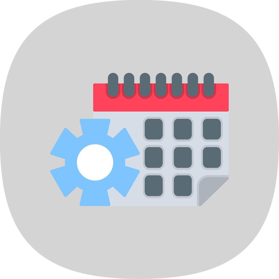 Calendar Flat Curve Icon vector