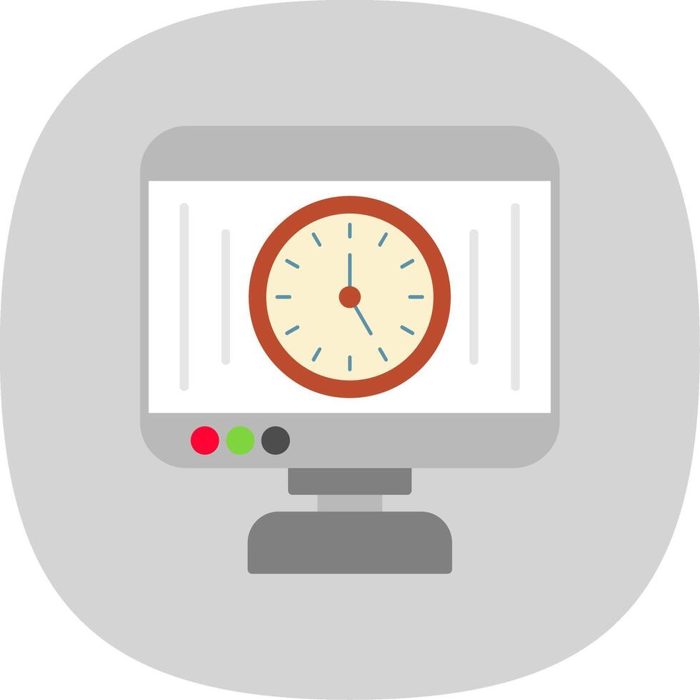 hora administración plano curva icono vector