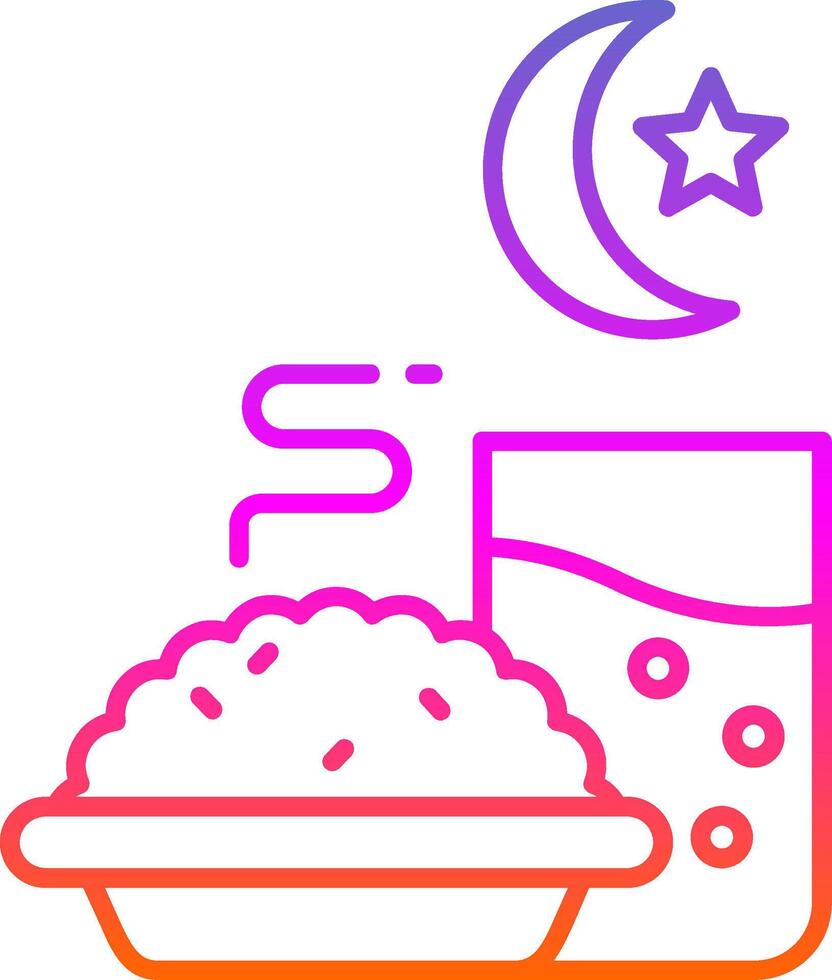 Iftar Line Gradient Icon vector