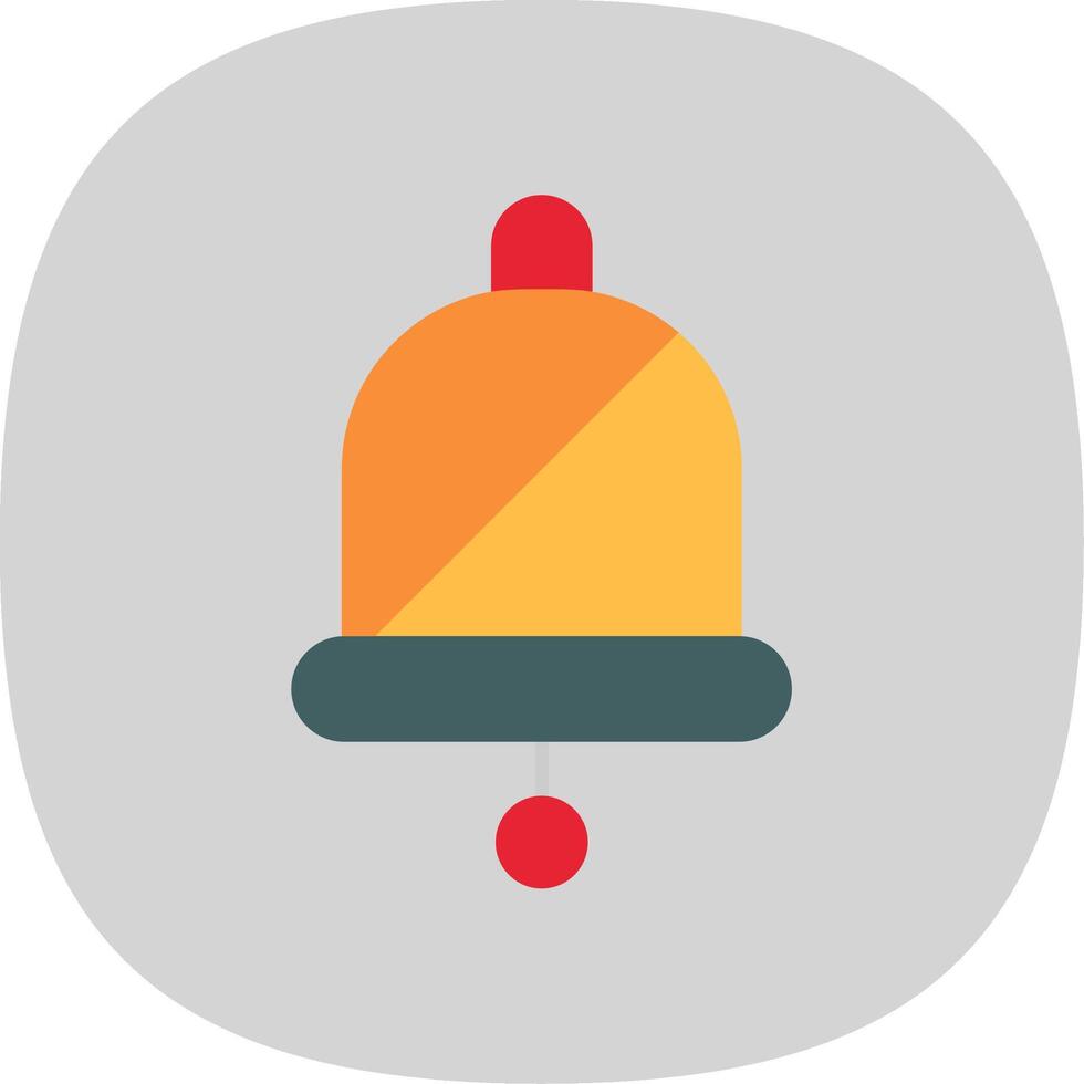 School Bell Flat Curve Icon vector