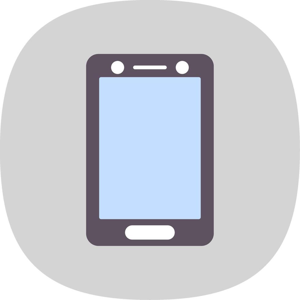 Smartphone Flat Curve Icon vector