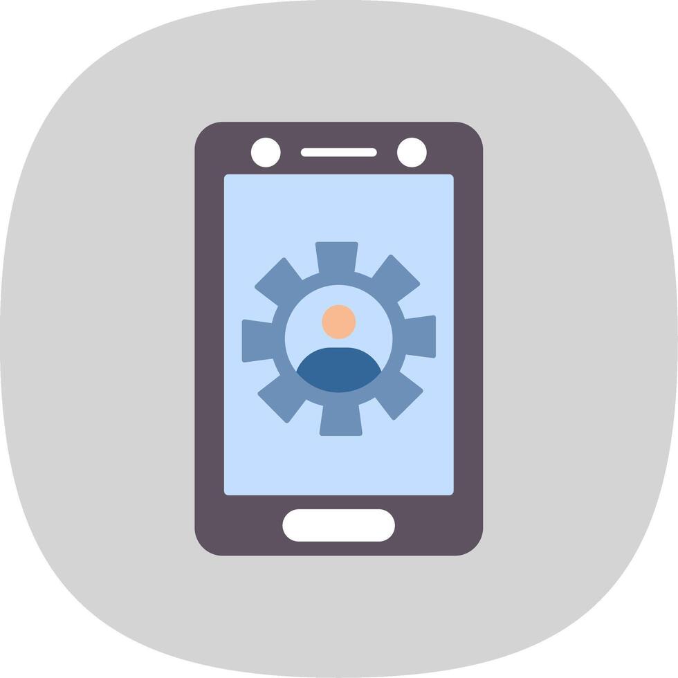 Setting Flat Curve Icon vector