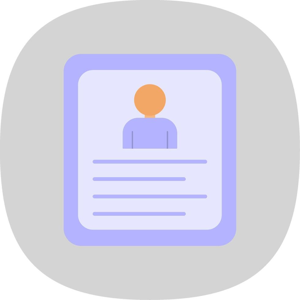Curriculum Vitae Flat Curve Icon vector