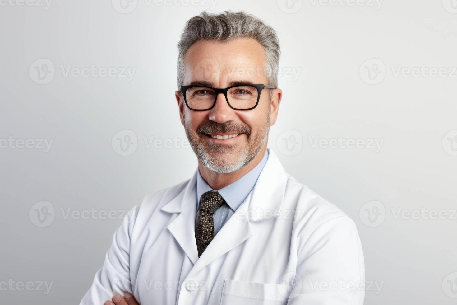 AI generated a man in a lab coat and glasses photo