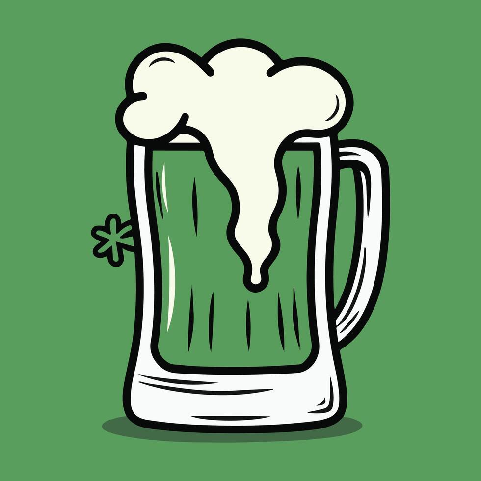 st patricks day beer mug vector illustration