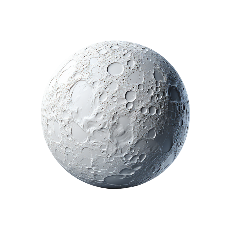 AI generated 3D Moon, Moon With Transparent Background png