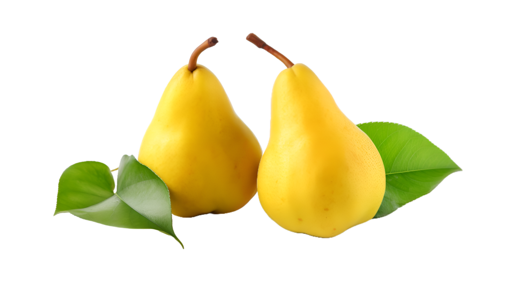 AI generated Yellow Pears on Transparent Background. Vibrant Yellow Pears on Clear Background png