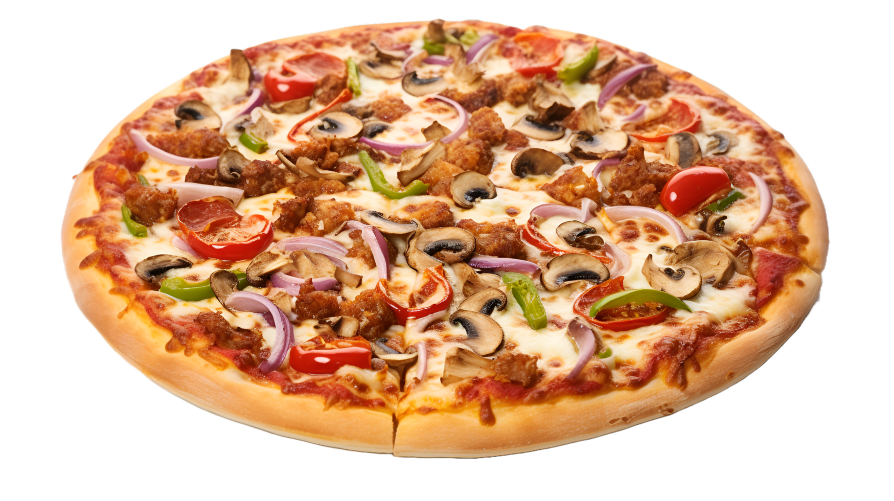 AI generated A pizza with a lot of different toppings on it png