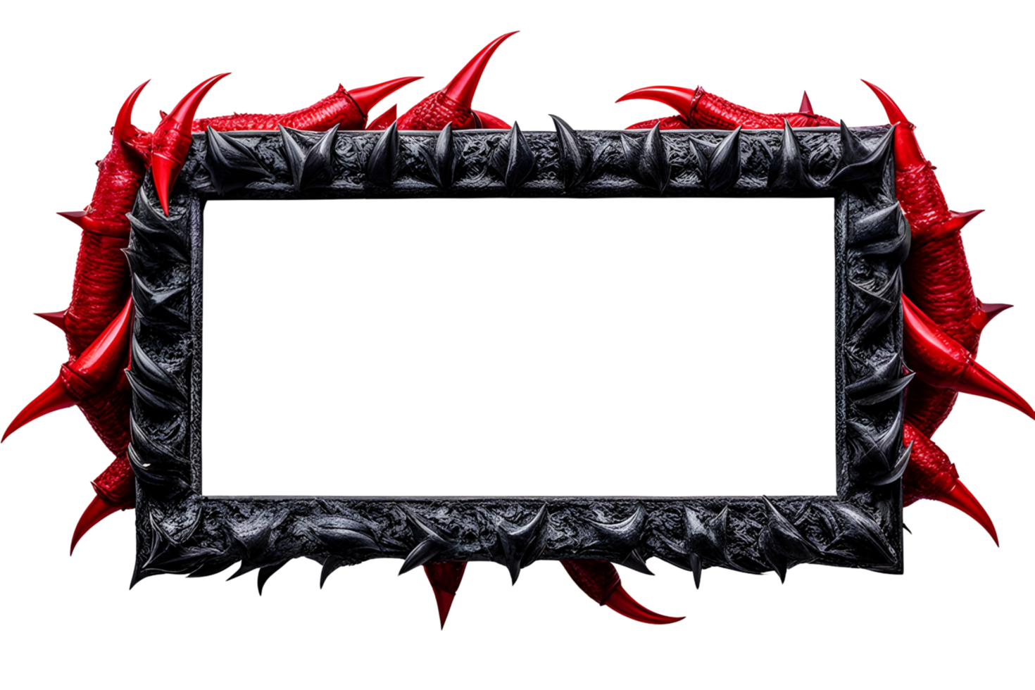 AI generated red and black border frame png transparent background